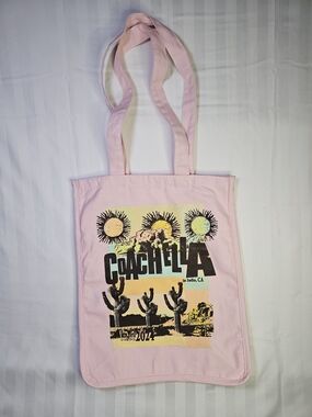 Coachella  Pink Graphic Canvas Tote